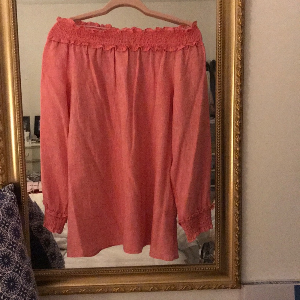 NWT Off the Shoulder Coral Top